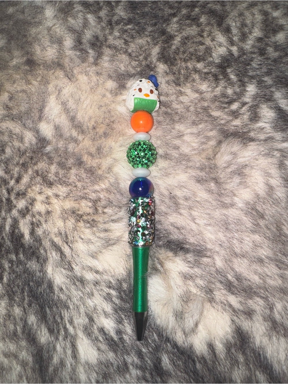 Donald Doorable Beaded Green Decorative Ballpoint Pen